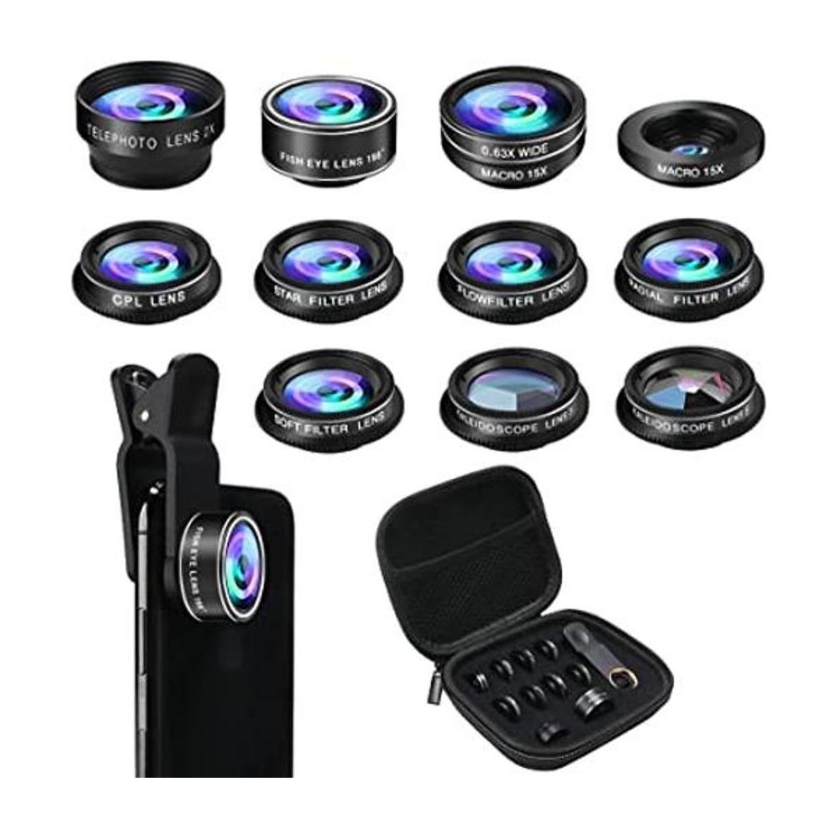 Kit de lente de cámara de teléfono 11 en 1 para iPhone y