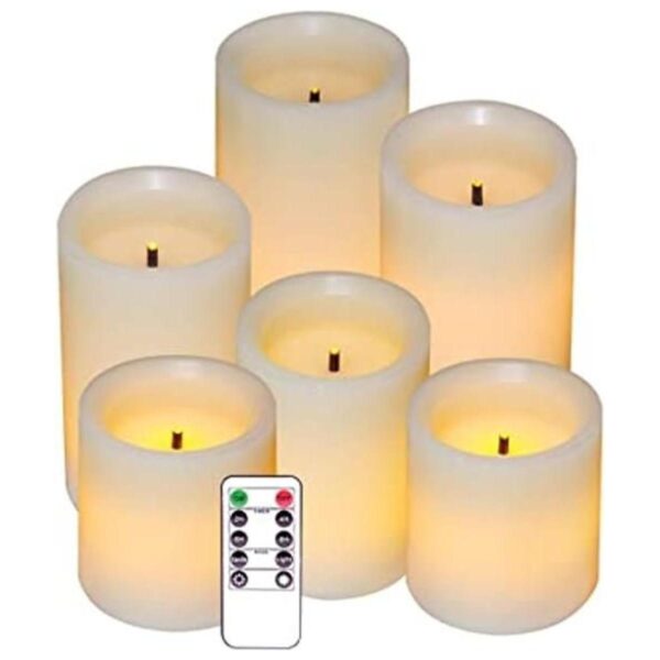 DRomance Juego de 6 velas sin llama con mando a_1