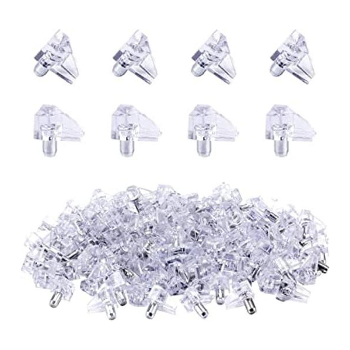 Apipi 100 pinzas transparentes de soporte de estante de