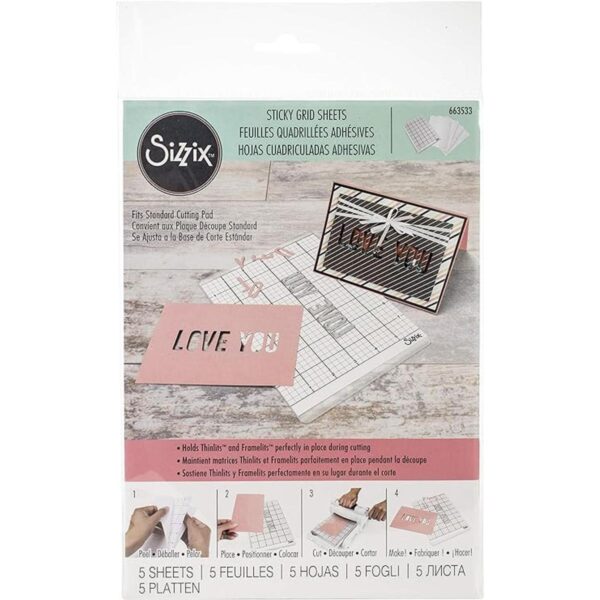Sizzix Juego de 5 hojas adhesivas para accesorios de 6 x 8