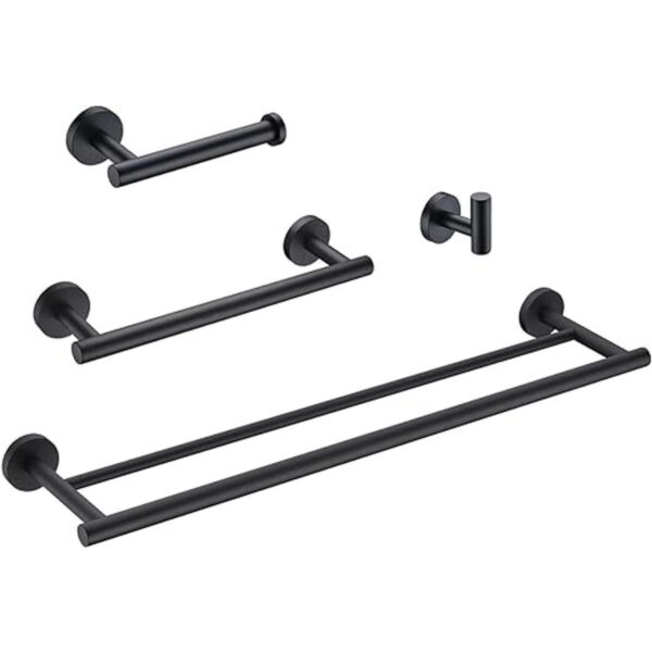Hoooh Juego de accesorios de baño de 4 piezas de acero