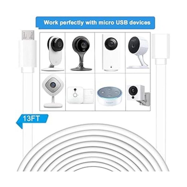 Paquete de 2 cables de extensión micro USB de 13 pies para_3