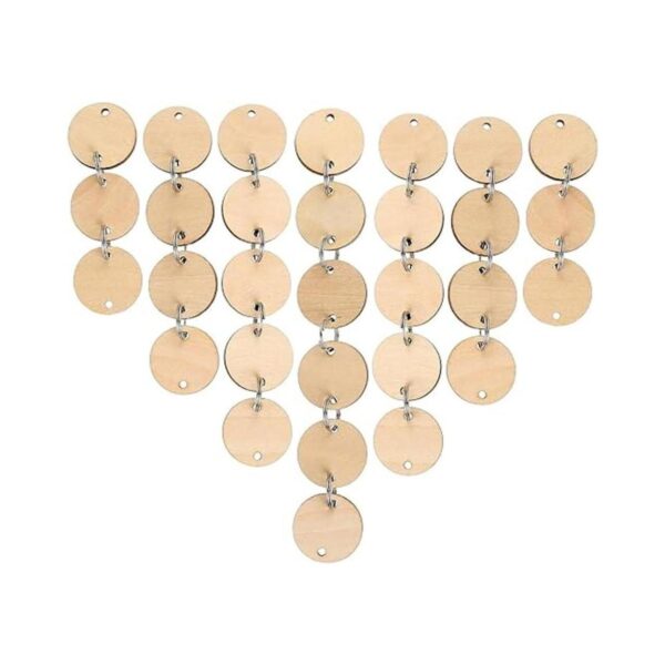 Bememo 100 discos redondos de madera con agujeros para_2