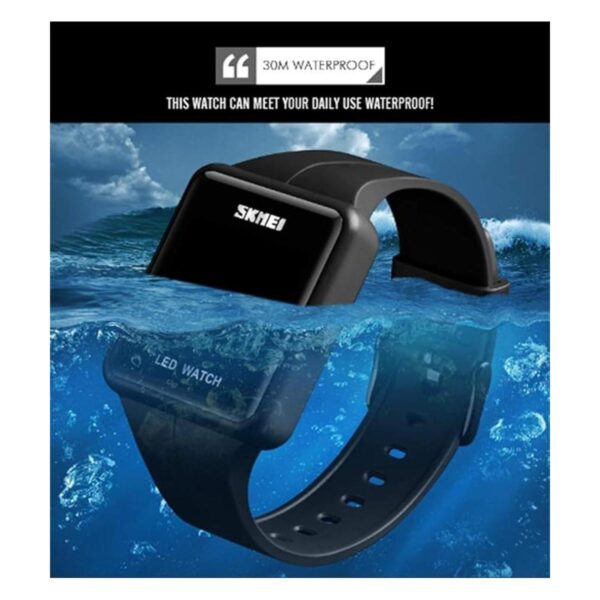 Reloj digital LED de cara grande fecha hora 3 bar_4