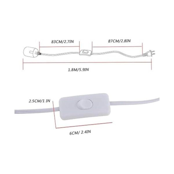 Rextin 4 piezas de enchufe de luz LED E26E27 de 5.9 pies_3