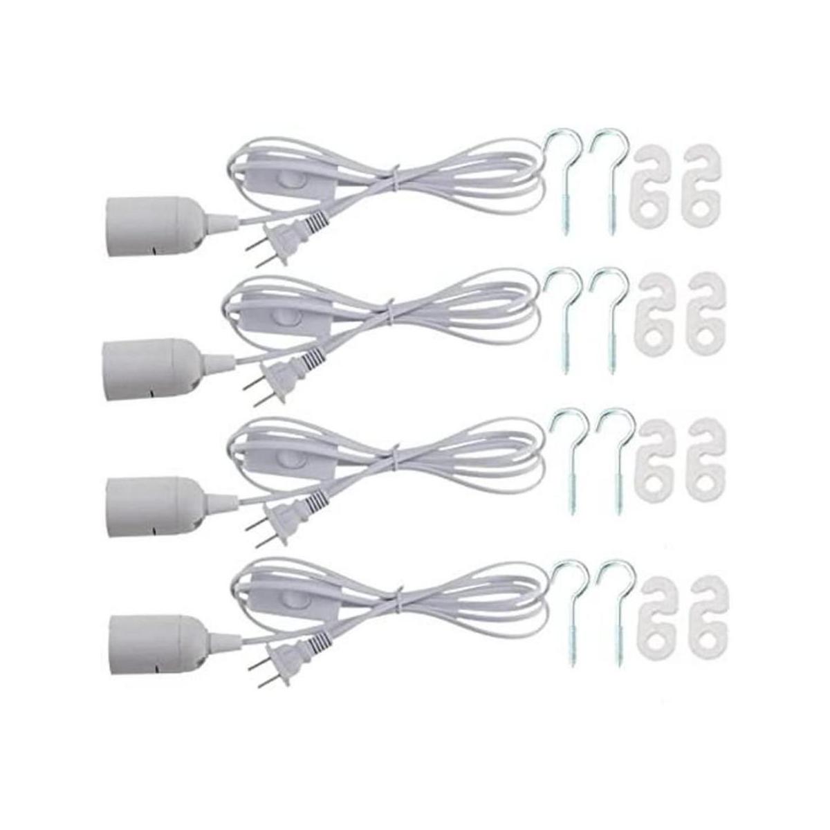 Rextin 4 piezas de enchufe de luz LED E26E27 de 5.9 pies