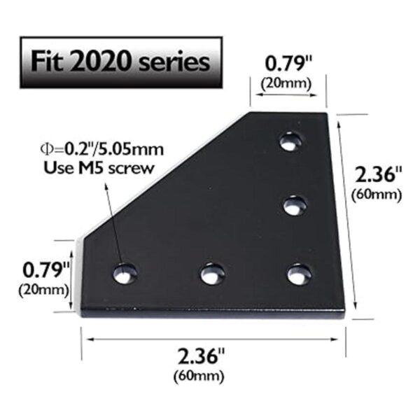 Boeray Juego de 5 conectores de perfil de aluminio con