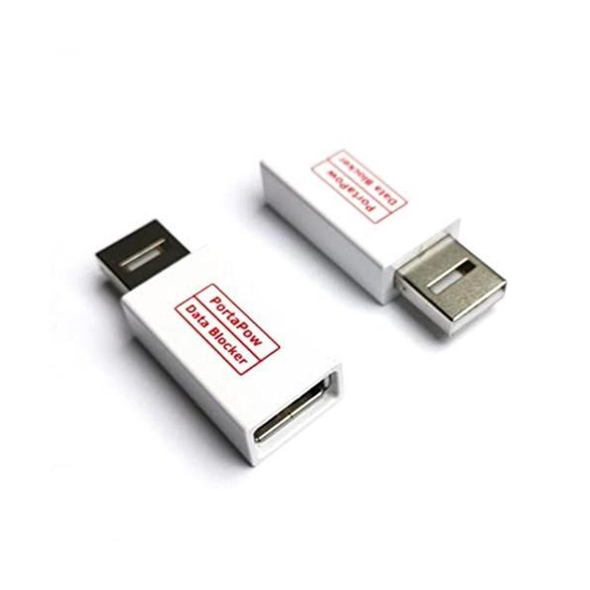 PortaPow Bloqueador de datos USB blanco paquete de 2
