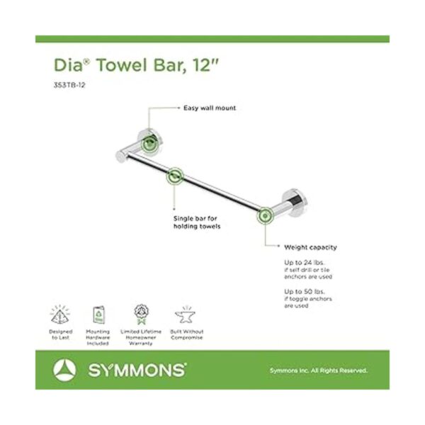 Symmons 353TB24BBZ Dia Toallero doble 24.0 in bronce_5