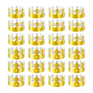 Aniann Paquete de 28 gorras de corona de papel dorado de_1