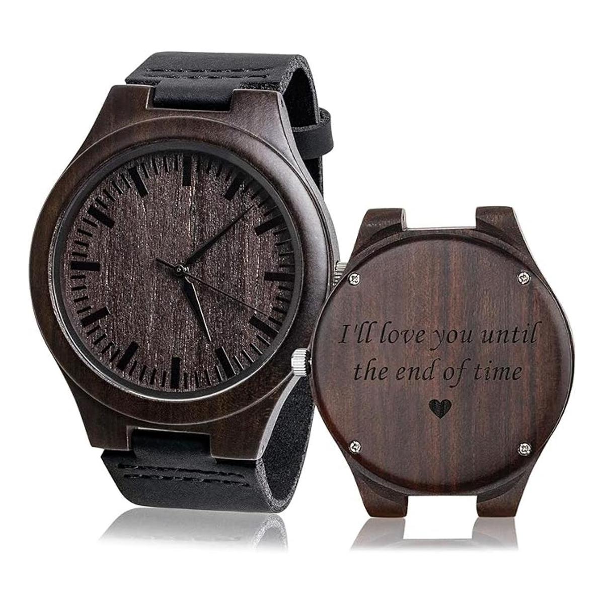 Relojes de pulsera de madera de cuarzo analógicos para