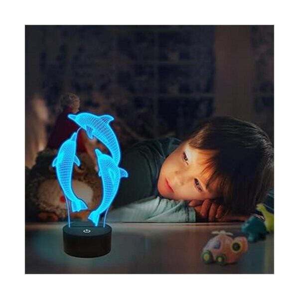 Dinosaur 3d luz nocturna lámpara de proyección LED lámpara_5