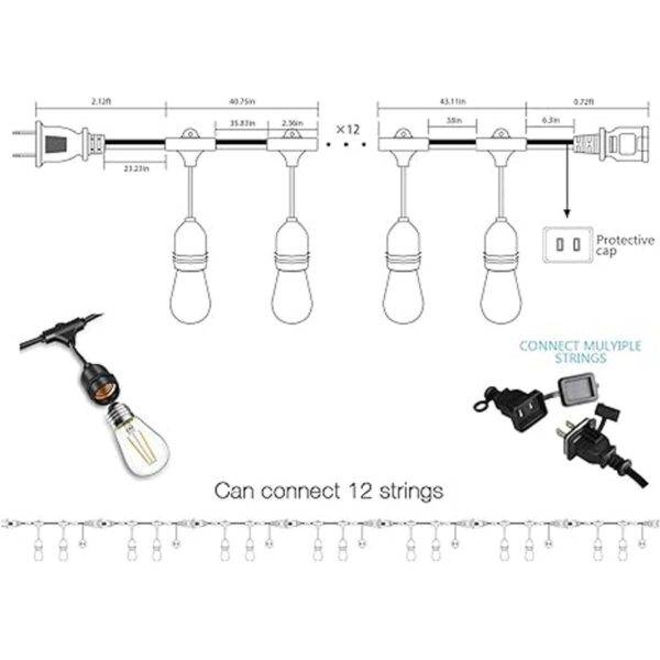 Banord Paquete de 2 luces LED para exteriores de 400.3 ft_3