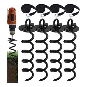 Eurmax 4Pc Pack Spiral Stakes Heavy Duty Anchor Kit Ice_1