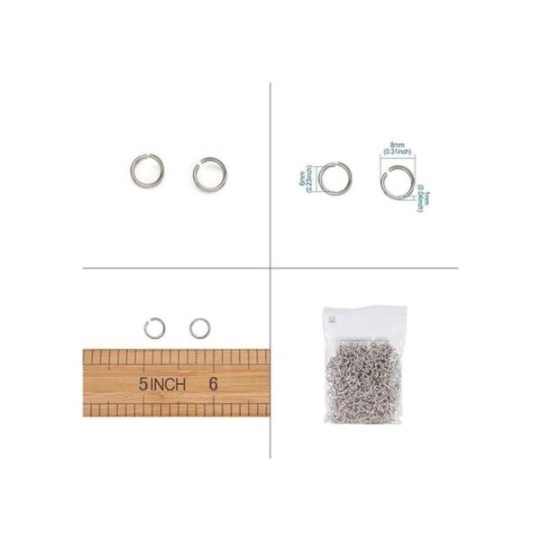Craftdady 1000 anillos de acero inoxidable abiertos de_3
