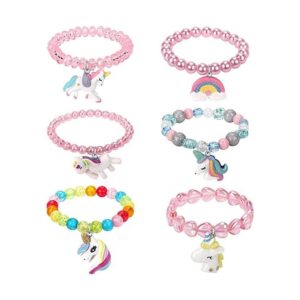 Juego de 6 pulseras de unicornio arco iris pulseras de_1