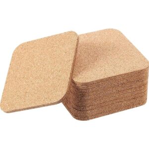 Posavasos cuadrados de corcho grueso de madera para