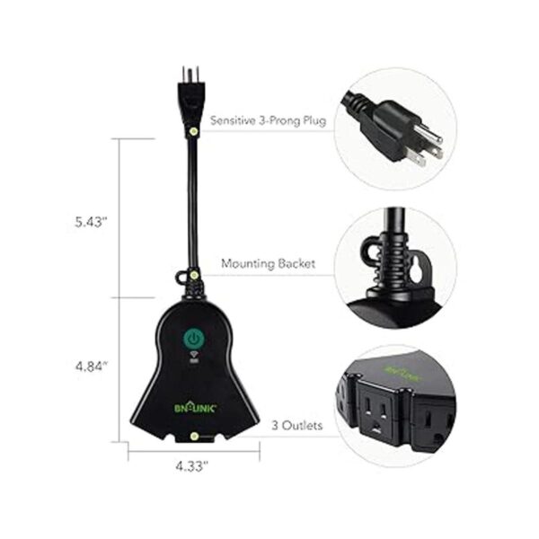 BNLINK Toma de corriente WiFi inteligente resistente para_2
