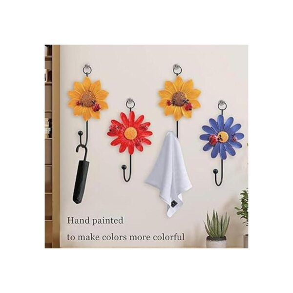 Notakia Creative Daisy Ganchos de pared de resina para