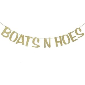 Boats N Hoes Guirnalda de cartel con purpurina dorada_1