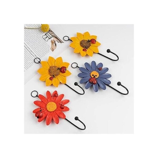 Notakia Creative Daisy Ganchos de pared de resina para