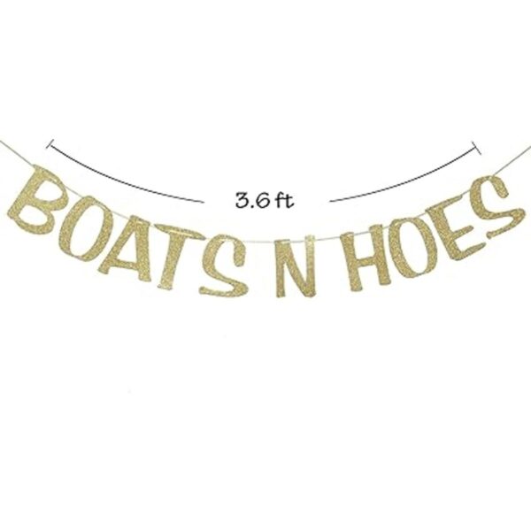 Boats N Hoes Guirnalda de cartel con purpurina dorada_2