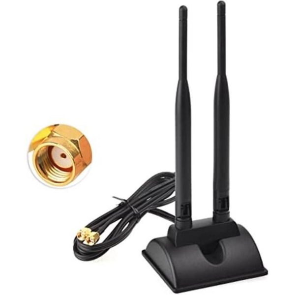 Eightwood Antena WiFi dual con conector macho RPSMA base_1