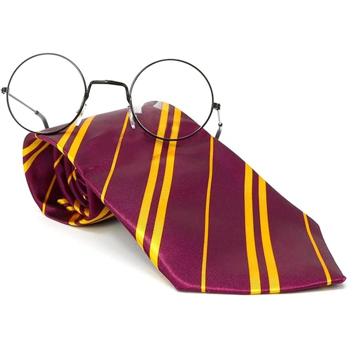 Skeleteen Juego de gafas y corbata de mago color granate
