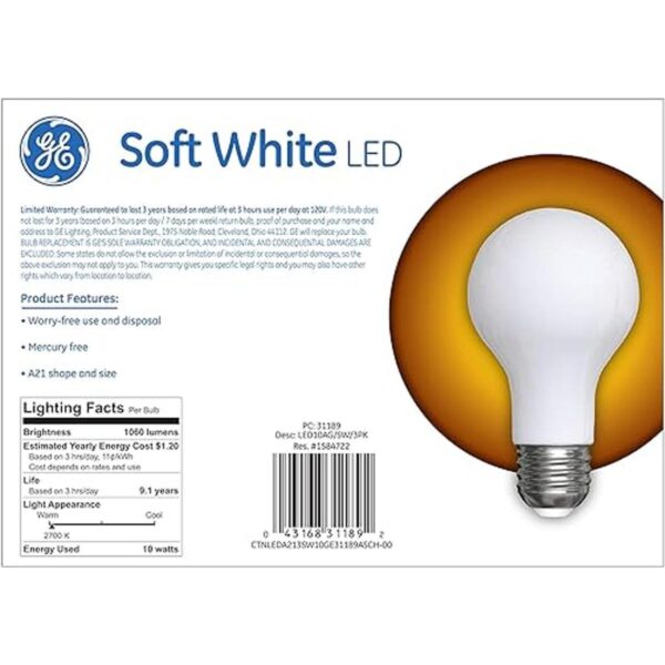 GE Bombillas LED de 10 W equivalente a 75 W color_3