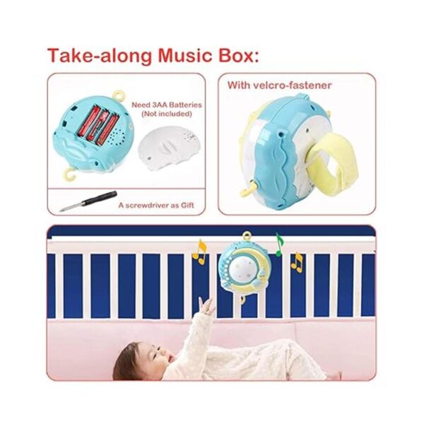 Mini Tudou Cuna móvil musical para bebé con música y_4
