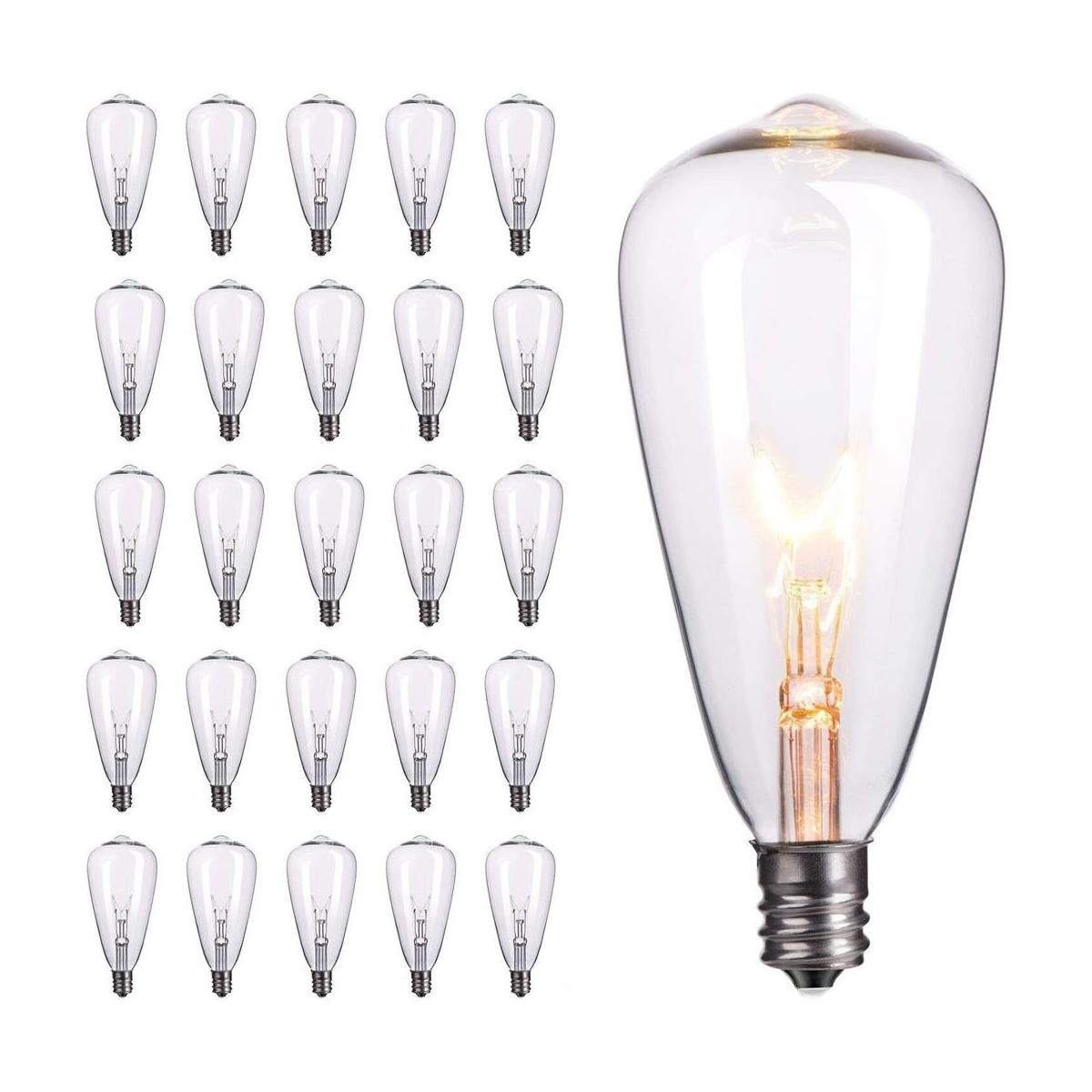 Paquete de 25 bombillas de repuesto Edison de 7 W base de