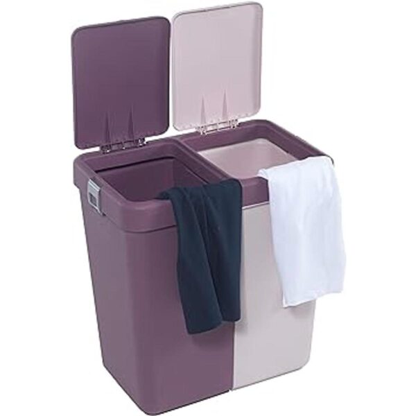 Mabel Home Cesta de lavandería de plástico con tapa 2
