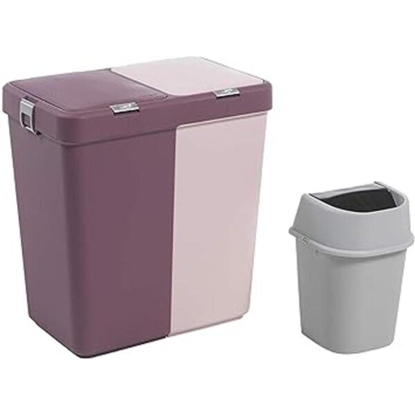 Mabel Home Cesta de lavandería de plástico con tapa 2