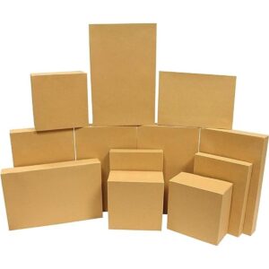 JOYIN 12 cajas de cartón kraft marrón envoltura de regalo