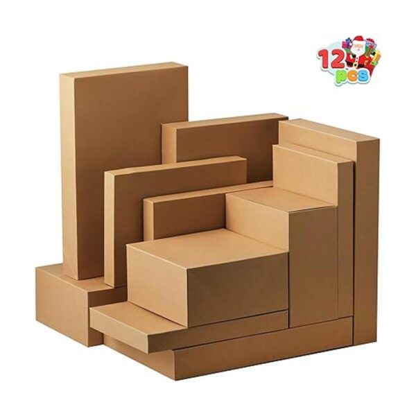 JOYIN 12 cajas de cartón kraft marrón envoltura de regalo