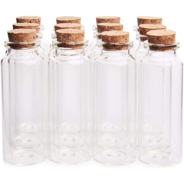 Danmu 12 mini botellas de vidrio de 1.18 x 3.14 pulgadas_1