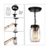 PUZHI HOME Lámparas de cristal para tarros 1 luz colgante_3