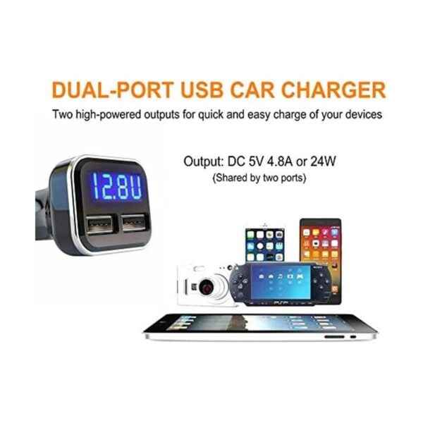 Jebsens Cargador de coche USB dual de 48 A 24 W monitor_2