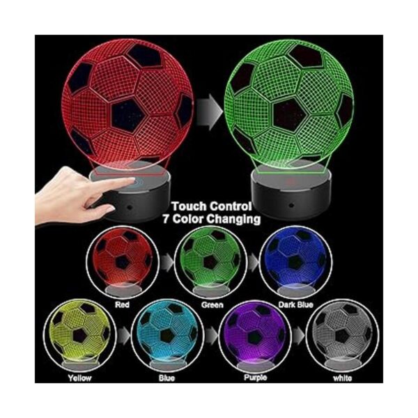Luz de noche LED 3D de fútbol para niños y niñas lámpara