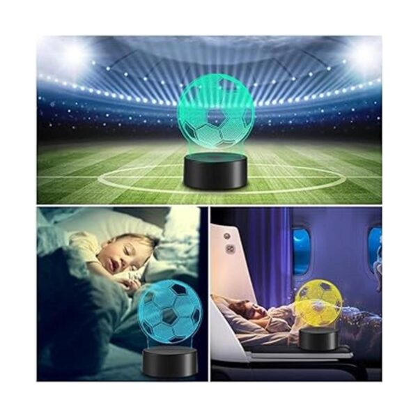Luz de noche LED 3D de fútbol para niños y niñas lámpara