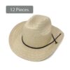 Sombreros de vaquero de 12 piezas sombreros de paja_2
