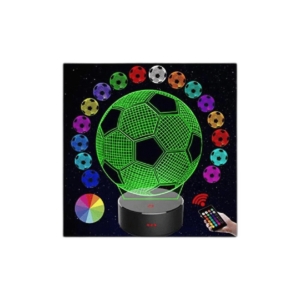Luz de noche LED 3D de fútbol para niños y niñas lámpara