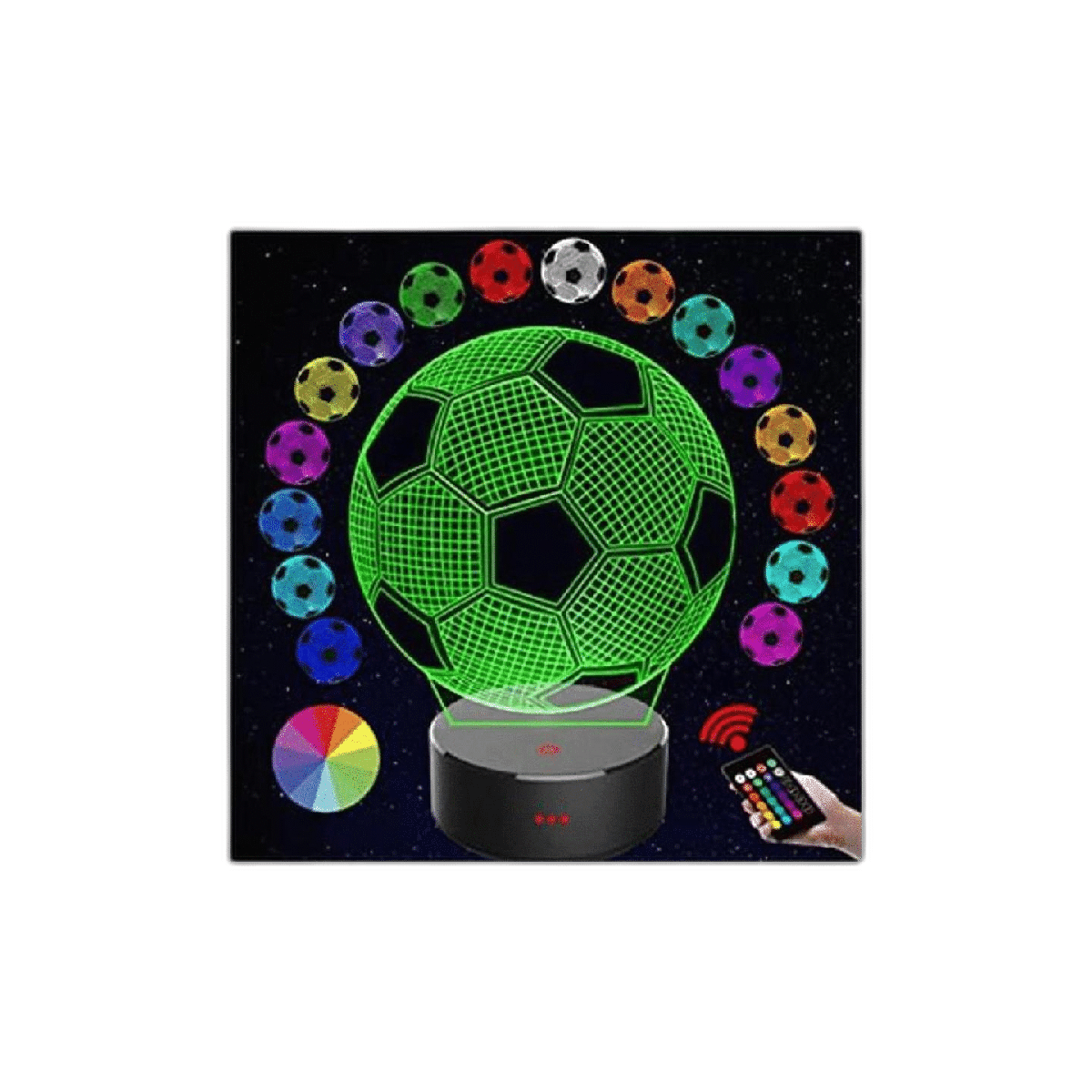 Luz de noche LED 3D de fútbol para niños y niñas lámpara