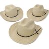 Sombreros de vaquero de 12 piezas sombreros de paja_1
