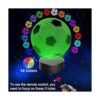 Luz de noche LED 3D de fútbol para niños y niñas lámpara