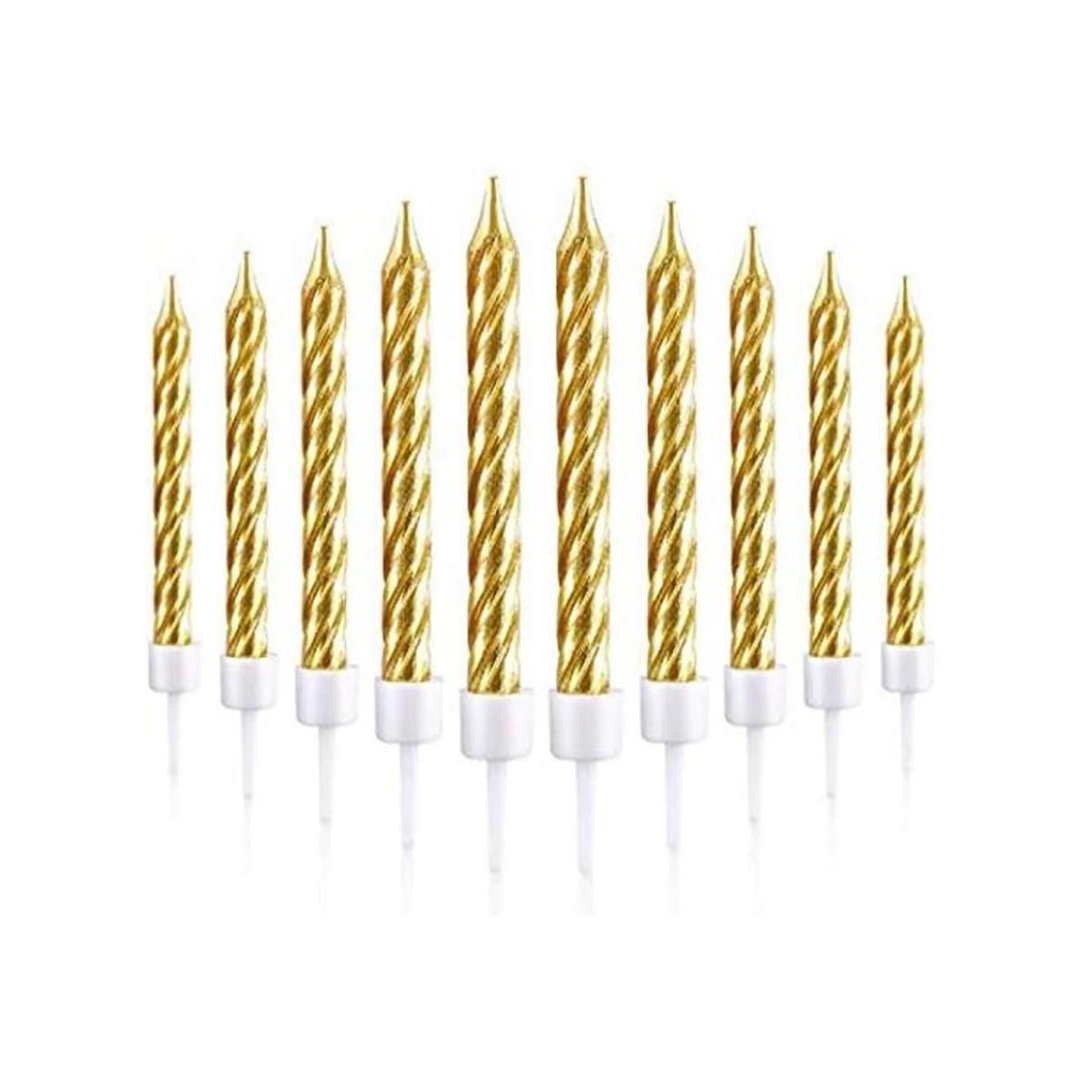 Blulu 50 velas de pastel en espiral en soportes velas