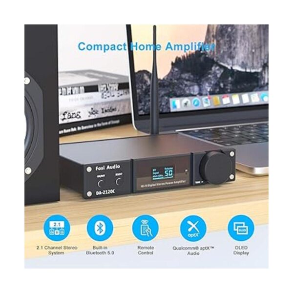 Fosi Audio DA2120C 240W Bluetooth 5.0 Audio estéreo HiFi_5