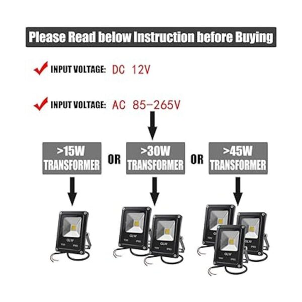 GLW Luces de paisaje de bajo voltaje de 10 W 12 V para