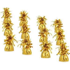 Srenta Pesas de globos dorados paquete de 12 pesas de_1