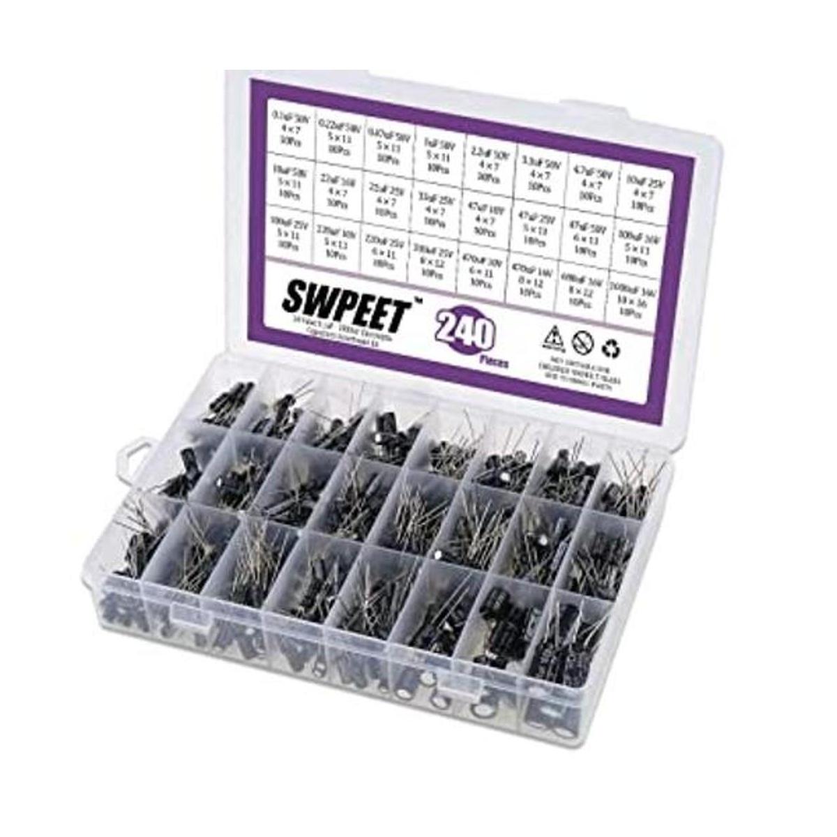 Swpeet 240 unidades de 24 tipos de condensadores